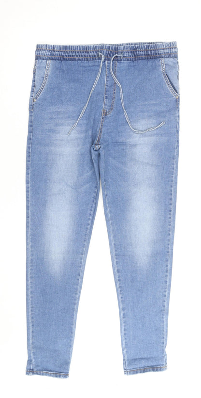 RJ Womens Blue Denim Jegging Slim Fit Elastic Waist Jeans Size 18