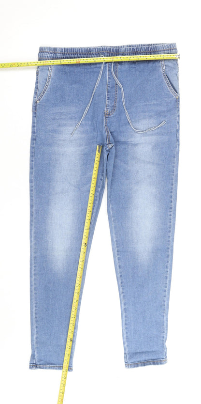 RJ Womens Blue Denim Jegging Slim Fit Elastic Waist Jeans Size 18