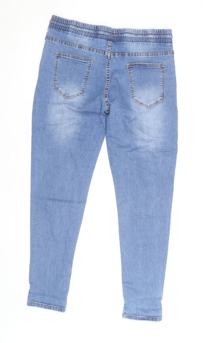 RJ Womens Blue Denim Jegging Slim Fit Elastic Waist Jeans Size 18