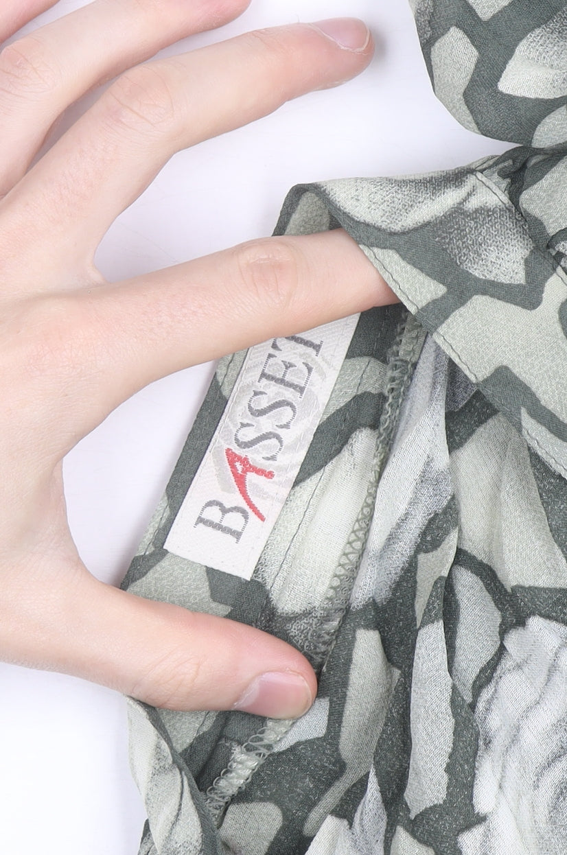 BASSET Women’s Grey Floral Midi A-Line Chiffon Skirt Size 16