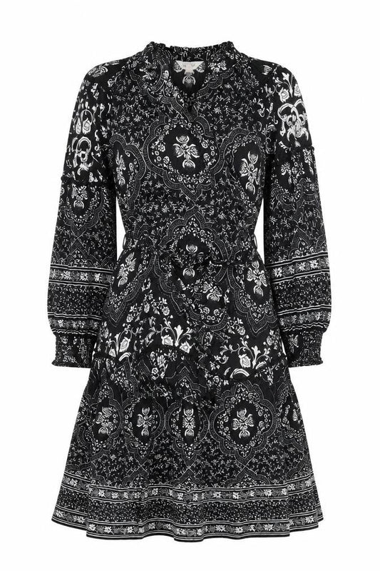 Marks & Spencer Women’s Black Floral Fit & Flare Knee Length Dress Size 6