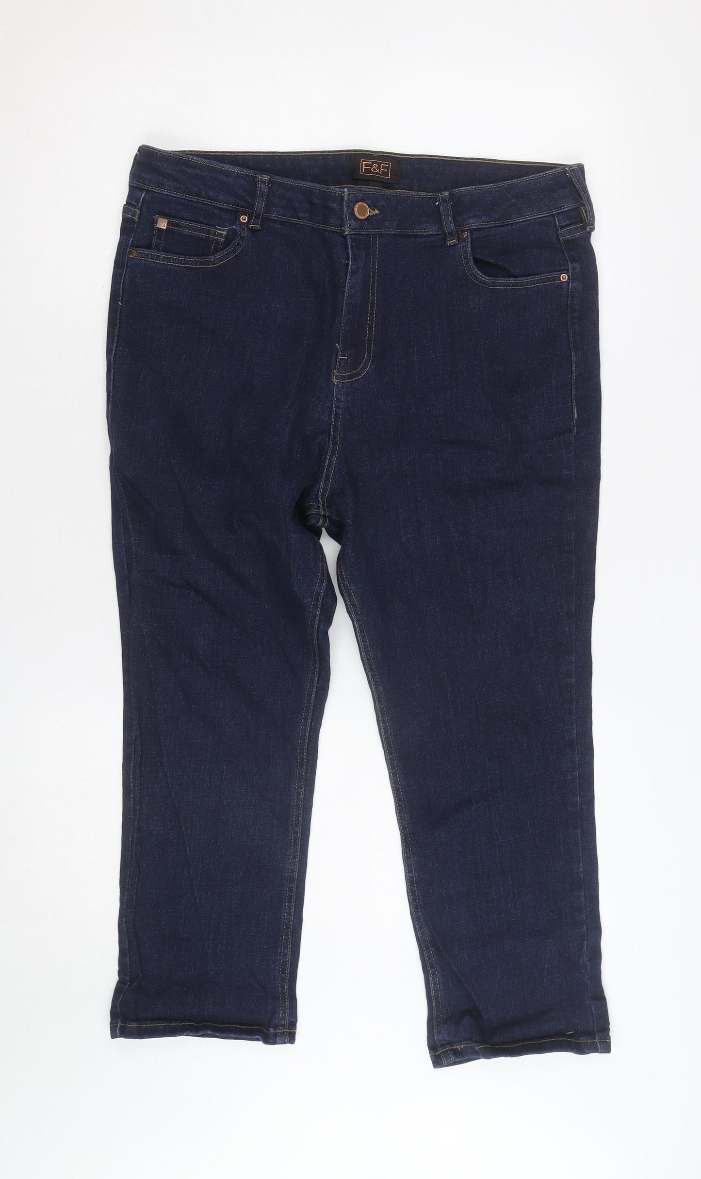F&F Women Blue Skinny Stretch Denim Jeans Size 14 Regular