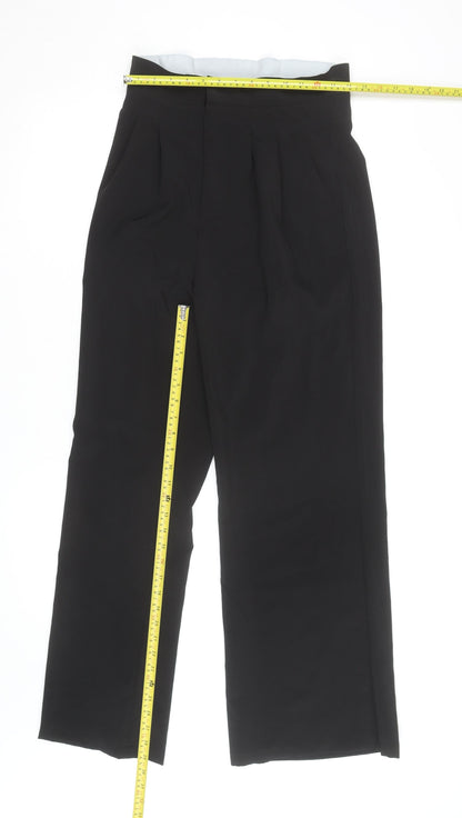 Missyempire Women’s Black High Waist Pleated Dress Trousers Size 10