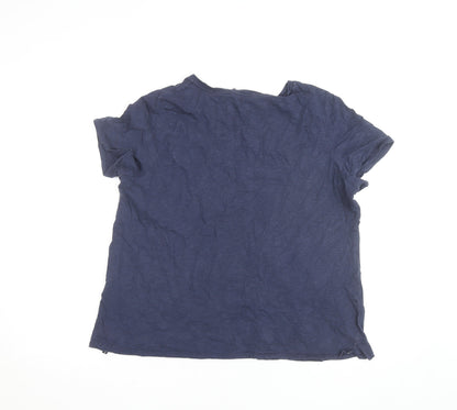 Joules Womens Blue Bee Embroidered Cotton T-Shirt Size 18