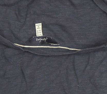Joules Womens Blue Bee Embroidered Cotton T-Shirt Size 18