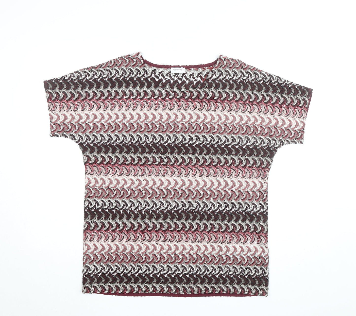 Gerry Weber Women’s Multicoloured Knit Short Sleeve Blouse Size 14