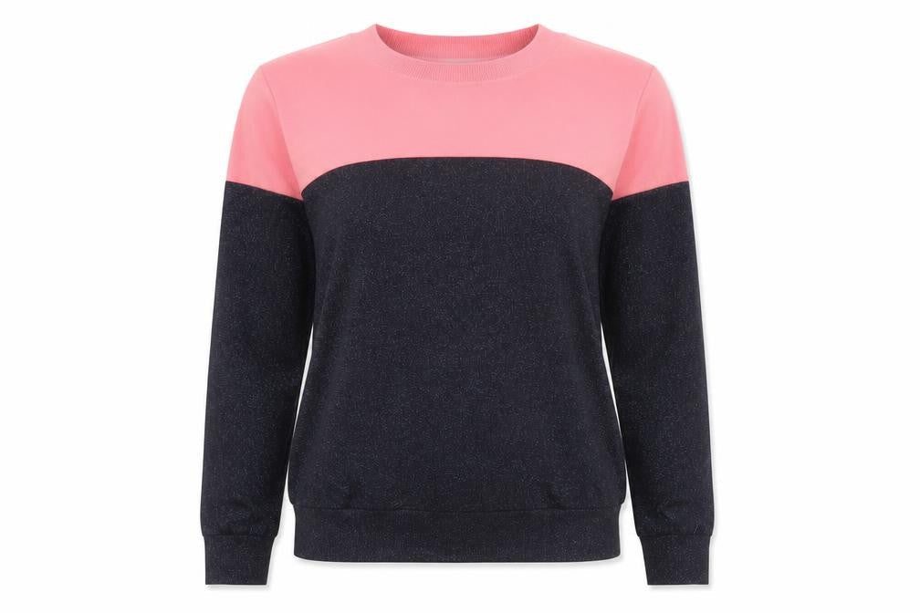 & Other Stories Women’s Pink Blue Knit Colourblock Jumper Size S