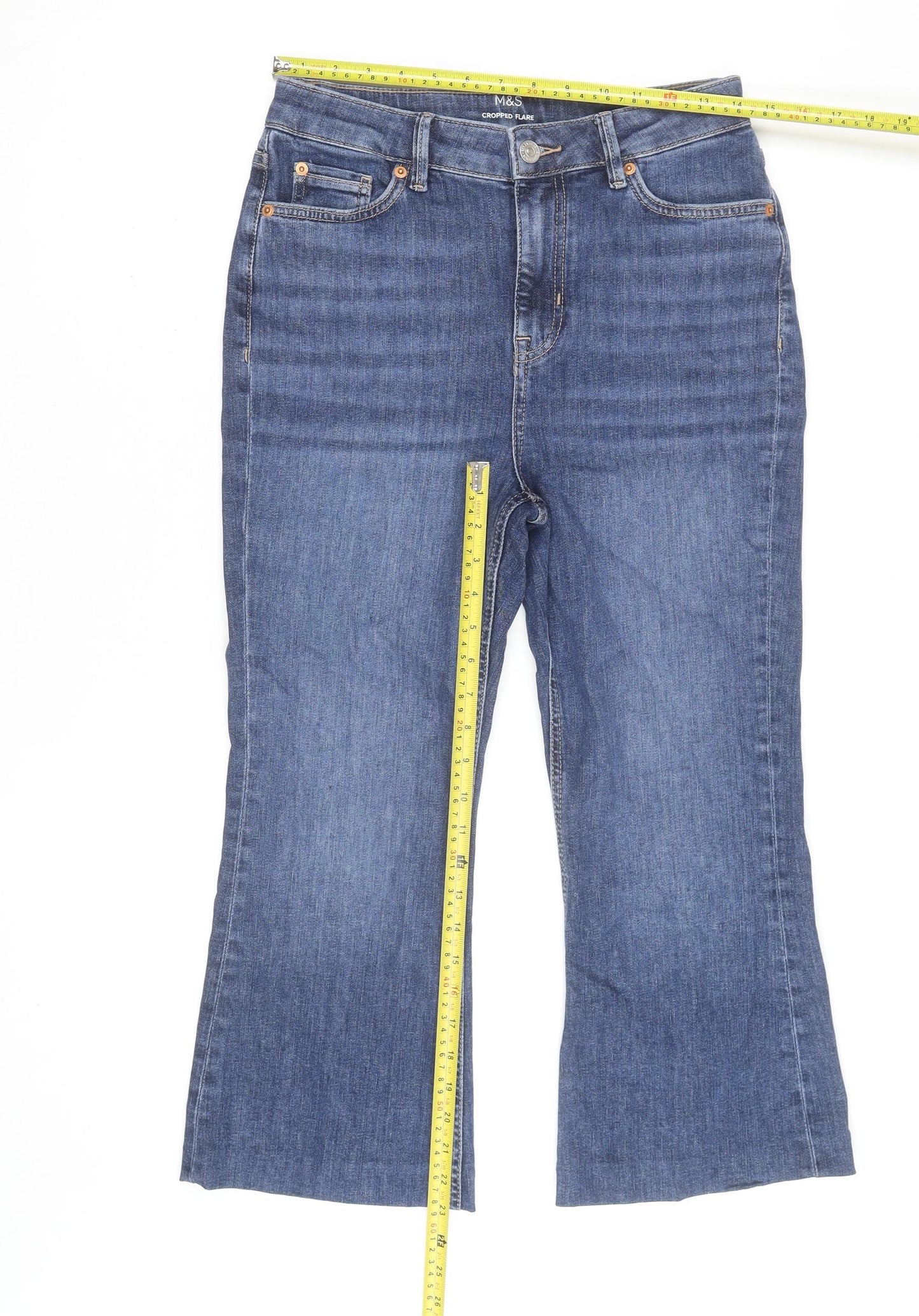 Marks and Spencer Women’s Blue Cropped Flared Jeans Size 10 Short