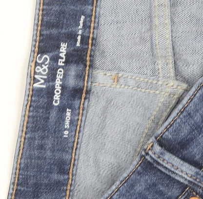 Marks and Spencer Women’s Blue Cropped Flared Jeans Size 10 Short