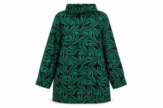 Zara Women Green Geometric High Neck Tunic Blouse Size L