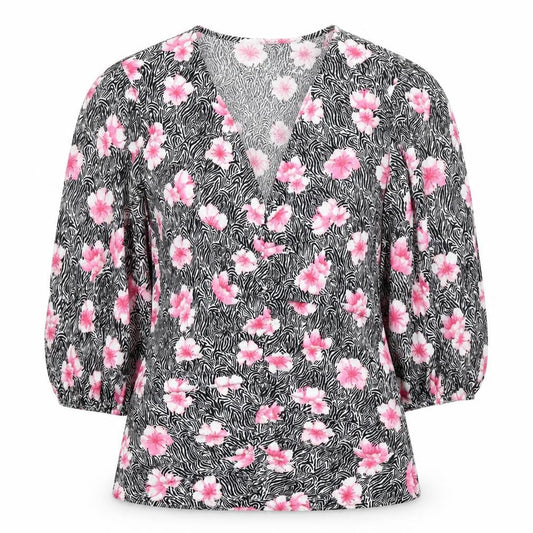 Savida Women's Multicoloured Floral Wrap Blouse Size 12