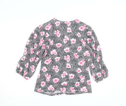 Savida Women's Multicoloured Floral Wrap Blouse Size 12