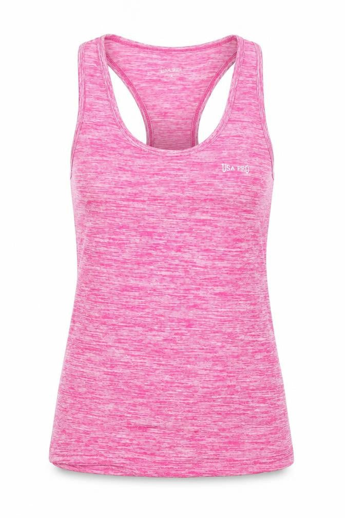 USA Pro Women's Pink Racerback Tank Top Size 8 Slim Fit