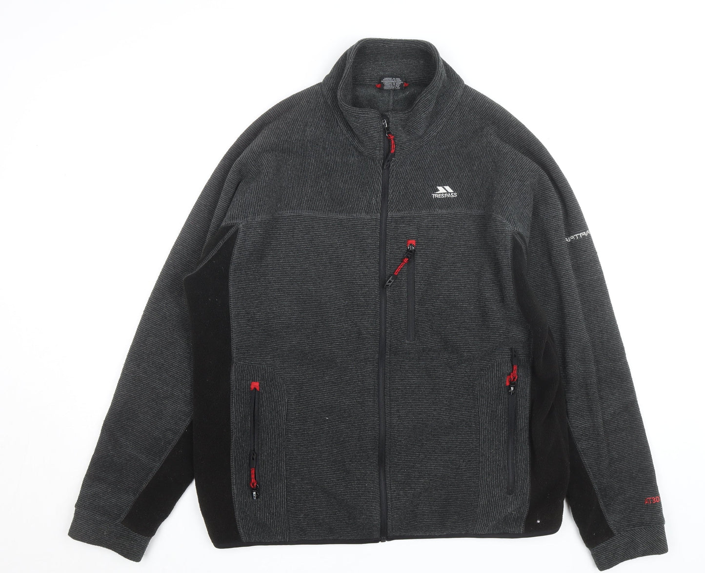 Trespass Men's Grey Fleece Jacket L 108cm Full Zip Outdoor Hiking