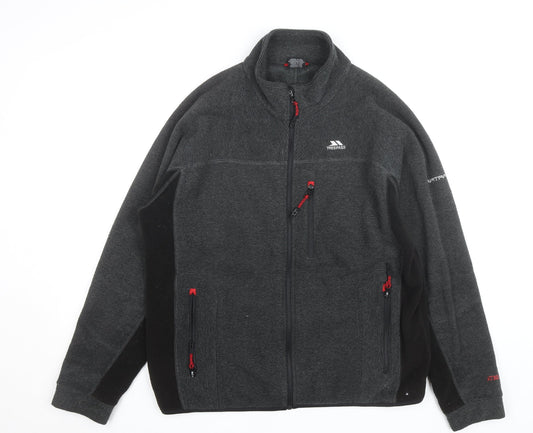 Trespass Men's Grey Fleece Jacket L 108cm Full Zip Outdoor Hiking