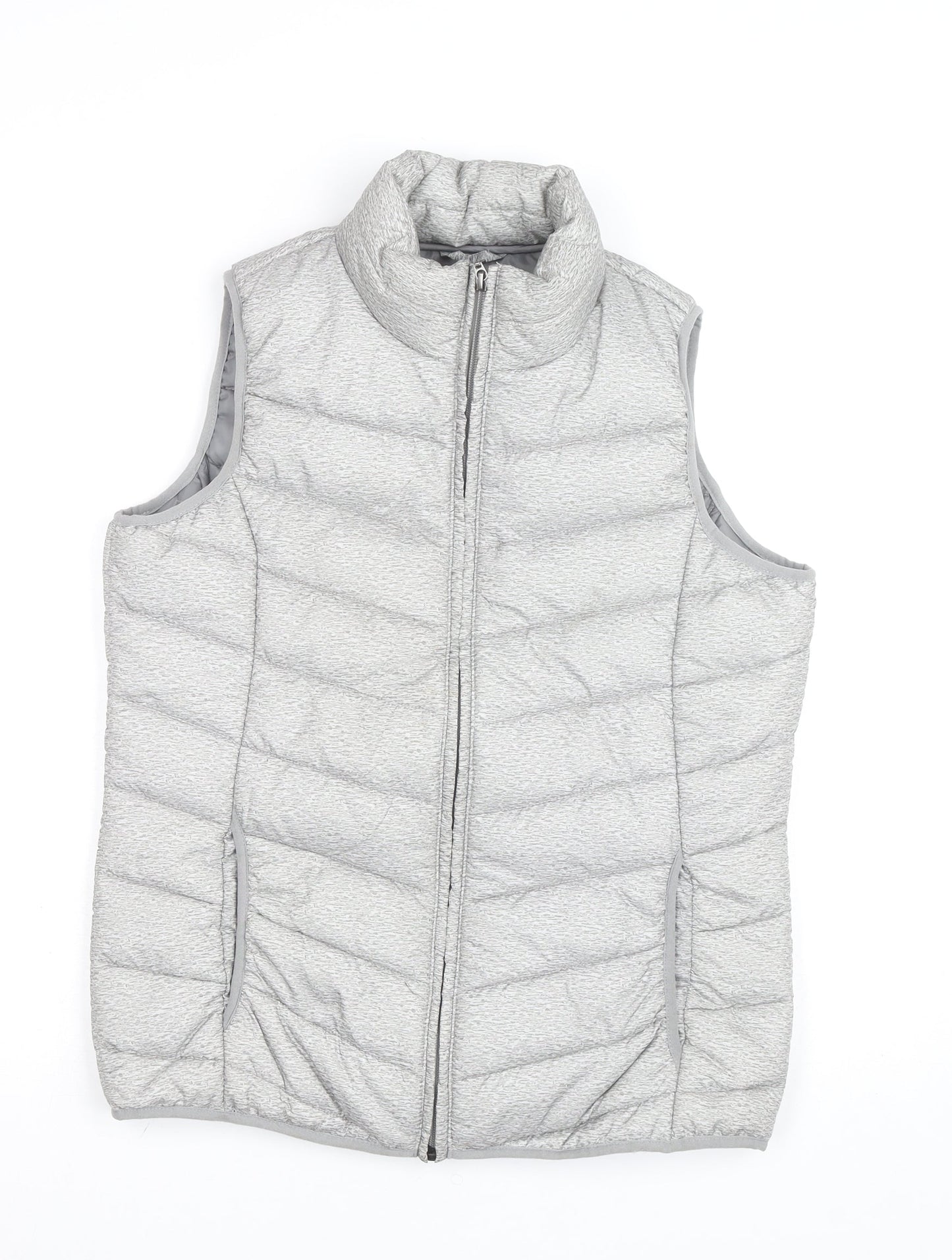 Esmara Women's Grey Puffer Waistcoat Gilet Size 12 Regular Fit