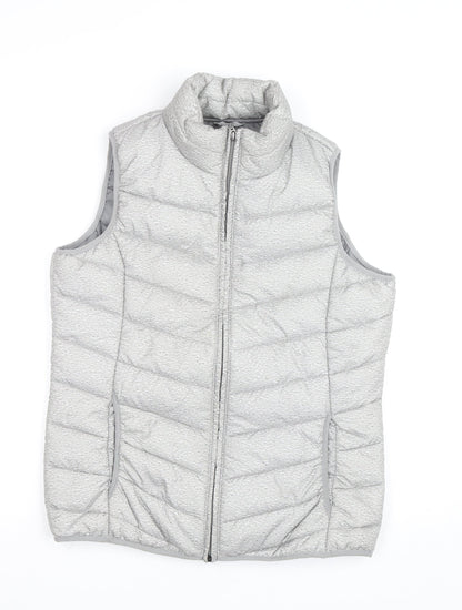 Esmara Women's Grey Puffer Waistcoat Gilet Size 12 Regular Fit
