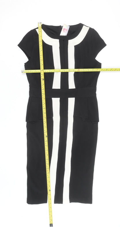 Jade Fashion Boutique Women Black White Size 10 Sheath Dress
