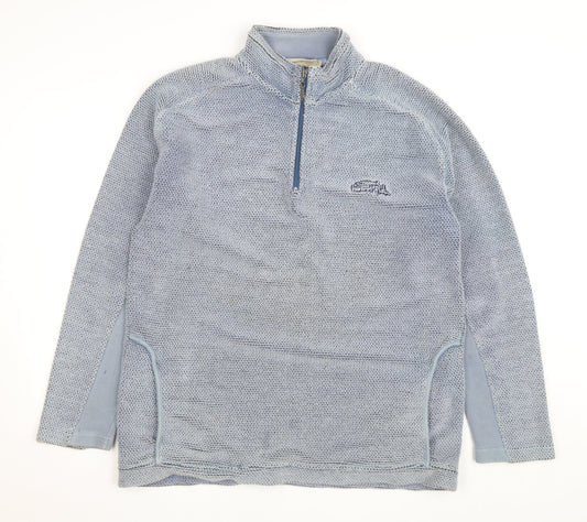 Weird Fish Men's Blue Large 1/4 Zip Fleece Pullover Jacket