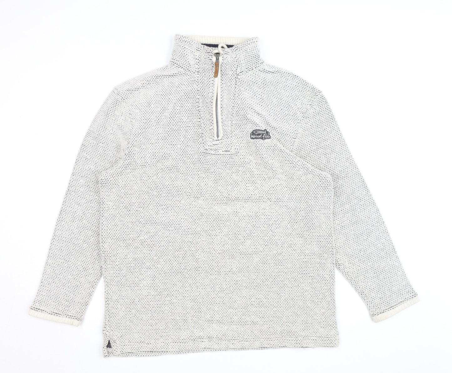 Weird Fish Men’s Grey XL 1/4 Zip Knit Activewear Jacket