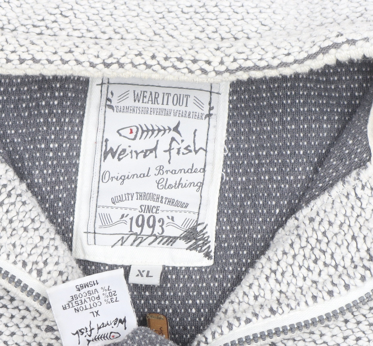 Weird Fish Men’s Grey XL 1/4 Zip Knit Activewear Jacket