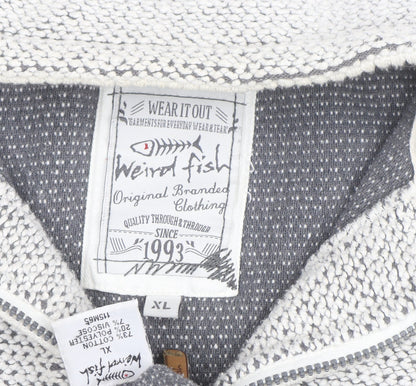 Weird Fish Men’s Grey XL 1/4 Zip Knit Activewear Jacket