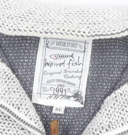 Weird Fish Men’s Grey XL 1/4 Zip Knit Activewear Jacket