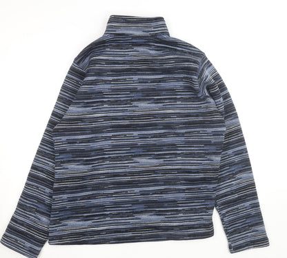 Mountain Warehouse Men's Blue Striped Fleece 1/2 Zip Active Jacket Size 2XL