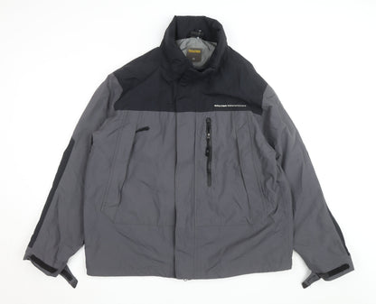 Nautica Men’s Grey Windbreaker Jacket L Regular Fit Water Resistant