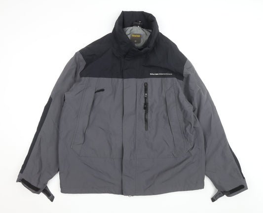Nautica Men’s Grey Windbreaker Jacket L Regular Fit Water Resistant