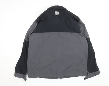 Nautica Men’s Grey Windbreaker Jacket L Regular Fit Water Resistant