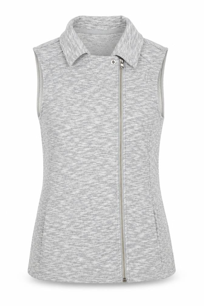 Next Womens Grey Collared Full Zip Sleeveless Knit Vest Size 12
