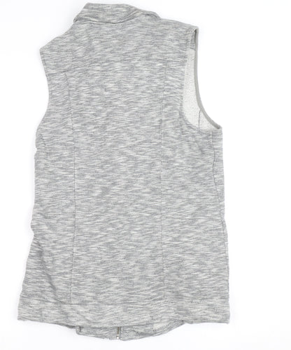 Next Womens Grey Collared Full Zip Sleeveless Knit Vest Size 12