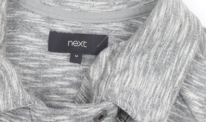 Next Womens Grey Collared Full Zip Sleeveless Knit Vest Size 12