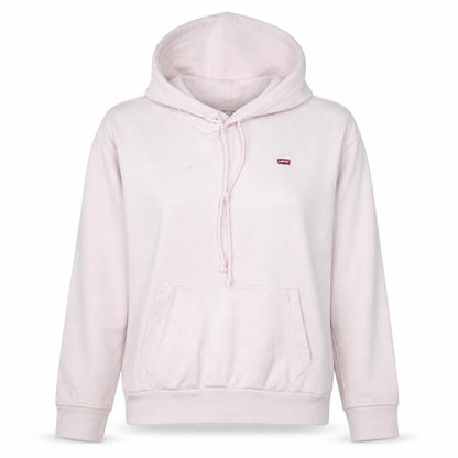 Levi's Womens Pink Pullover Hoodie Medium Relaxed Fit Cotton