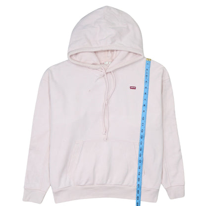 Levi's Womens Pink Pullover Hoodie Medium Relaxed Fit Cotton