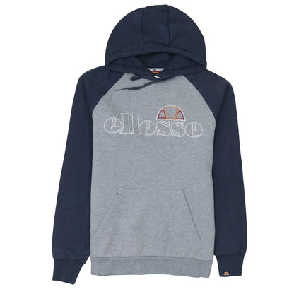 Ellesse Mens Grey Pullover Hoodie M Hooded Embroidered Sports Fleece