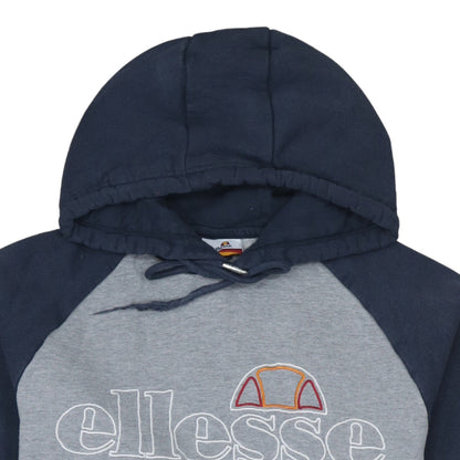 Ellesse Mens Grey Pullover Hoodie M Hooded Embroidered Sports Fleece
