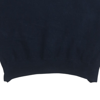 Russell Mens Blue Embroidered Logo Crew Neck Pullover Sweatshirt M