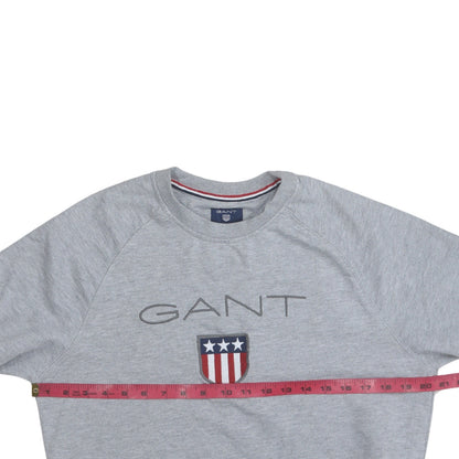 GANT Men's Grey Embroidered Logo Sweatshirt M Regular Fit