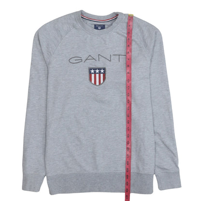 GANT Men's Grey Embroidered Logo Sweatshirt M Regular Fit