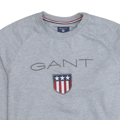 GANT Men's Grey Embroidered Logo Sweatshirt M Regular Fit
