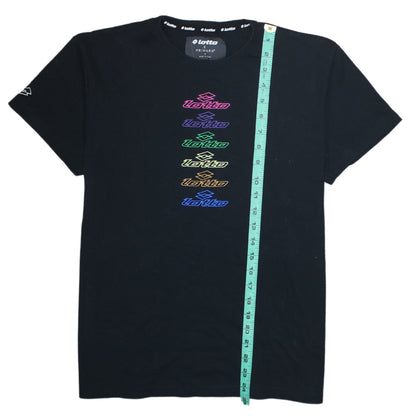 Lotto x Primark Men's Black Graphic Logo T-Shirt Size M
