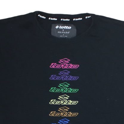 Lotto x Primark Men's Black Graphic Logo T-Shirt Size M