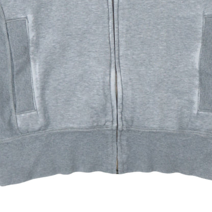 Puma Men Grey Full Zip Hoodie M Logo Sports Sweatshirt