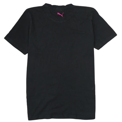 Puma Men's Black Graphic Print Crew Neck Cotton T-Shirt Size S
