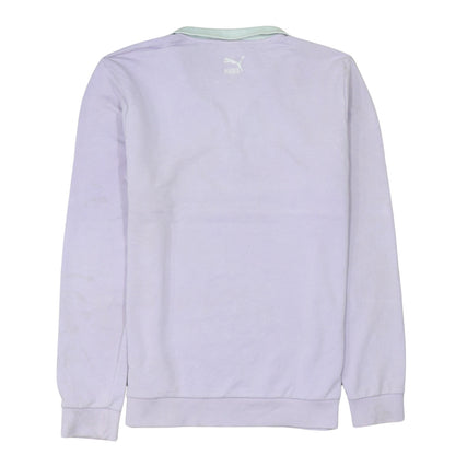 Puma Men's Lilac 1/2 Zip Sweatshirt L Cotton Blend Logo Pullover