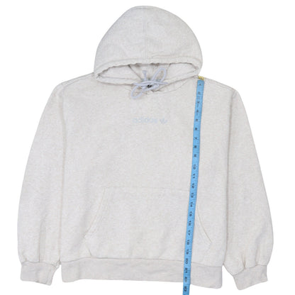 Adidas Women Beige Pullover Hoodie UK 12 Classic Logo Sweatshirt