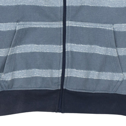 Lee Cooper Men’s Blue Striped Full Zip Hoodie 2XL Regular Fit