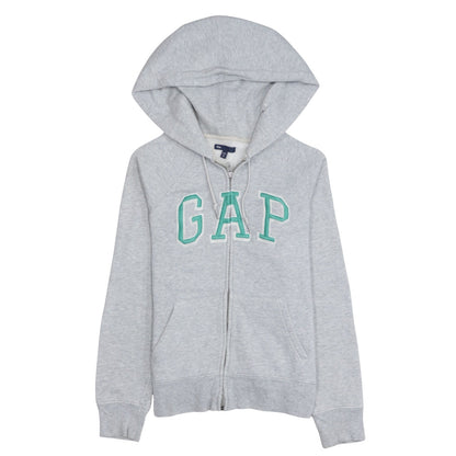 GAP Women Grey Full Zip Hoodie Small Cotton Blend Logo Casual